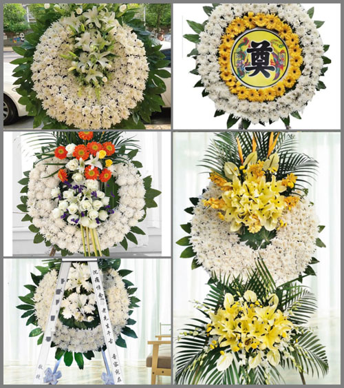 四川成都彭州市天彭镇银木村花圈速递
